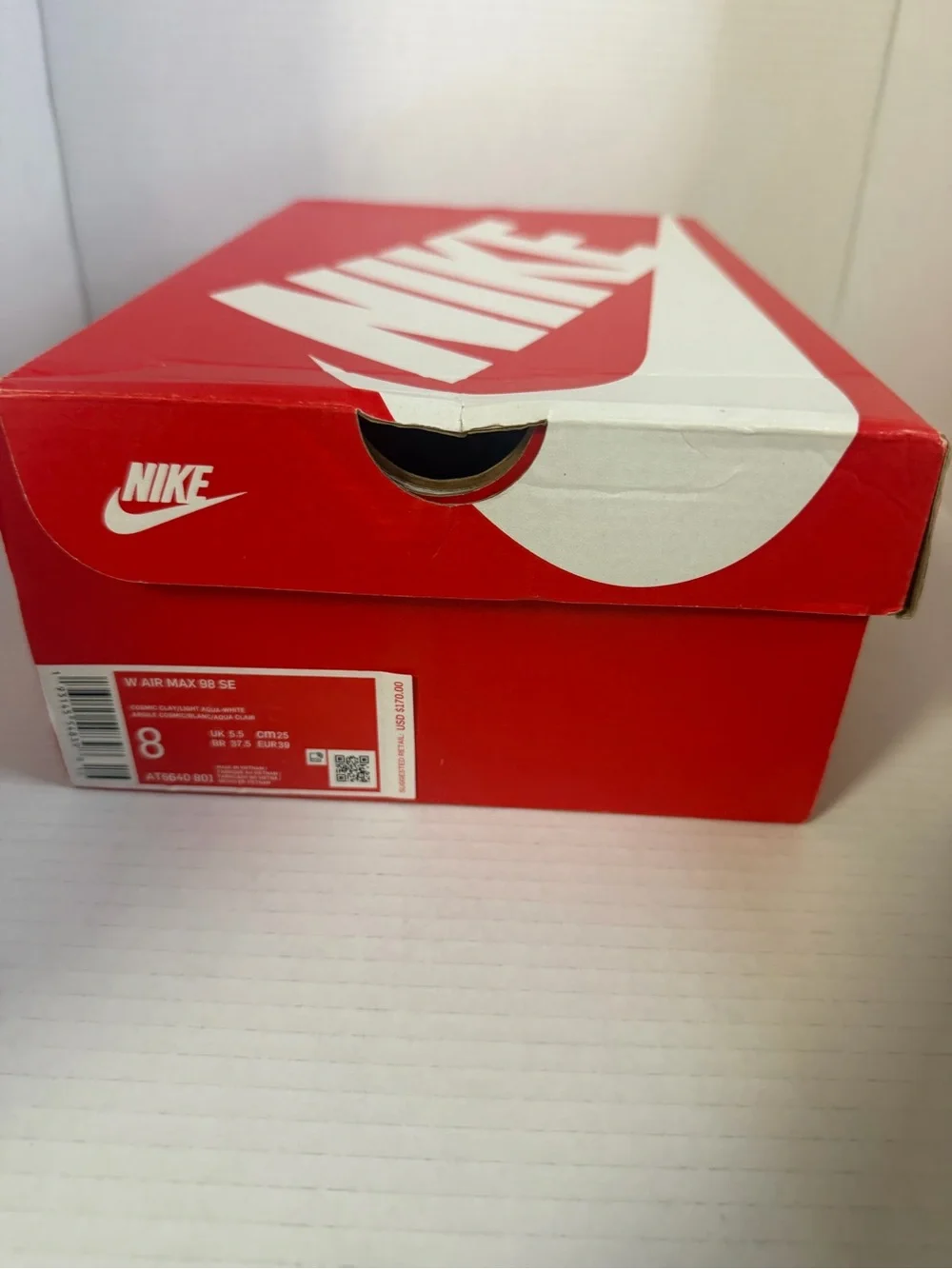 Nike Air Max 98 SE Cosmic Clay/Light Aqua Womens Shoes Size 8 AT6640 801 W/Box